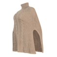 thumbnail image 6 of Wutalume Women's Lazy Style Loose Long Sleeve High Neck Solid Color Knitted Shawl Sweater, Warm Winter Pullover with Cozy Draped Design for Casual and Chic Looks,Beige L, 6 of 7