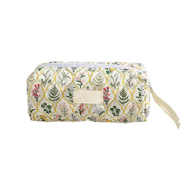 Set de neceseres de maquillaje Neceser de maquillaje grande para mujer Neceser de maquillaje con estampado floral Neceser acolchado para artículos de aseo Neceser de emergencia para mujer