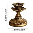 thumbnail image 3 of French Country Candle Holder Distressed Taper Candlestick Vintage Floral Table Centerpiece Style C, 3 of 6