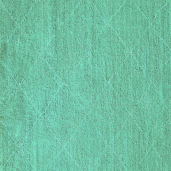 Ahgly Company Machine Washable Indoor Square Solid Turquoise Blue Modern Area Rugs, 8' Square