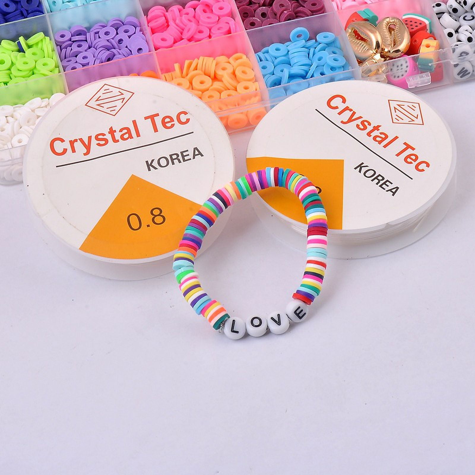 Aaomassr Clay Flat Beads for Jewelry Bracelet Making, 6mm 20 Colors Bracelet Making Kit, Polymer Heishi Flat Beads, Smiley Face Letter Bead Arts and Crafts Kit