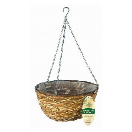 Rattan Hanging Basket - Gardman 14 in. Lattice Rattan Hanging Basket