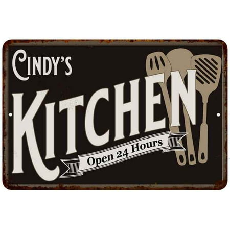 Cindy S Kitchen Sign Metal Wall 16 X 24 Matte Finish Metal 116240019116 Walmart Com Walmart Com