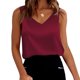 thumbnail image 1 of Karight Women's Fashion Silk Satin Tank Tops, Loose V-Neck Summer Casual Sleeveless Shirts Solid Color Basic Cami Clothes, 1 of 6
