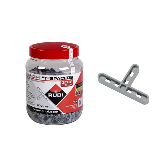 Rubi Tools 3/16" T Joint Tile Spacers, 400pc Jar- 02398