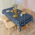 thumbnail image 3 of Navy Blue and White Geometric Pattern Rectangle Tablecloth 60"x120",Waterproof Polyester Rectangle Table Cloth, Wipeable Spillproof Polyester Tablecloth for Dining, Camping, Indoor and Outdoor, 3 of 6
