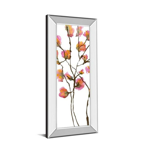 Classy Art 1837MF 18 x 42 Inky Blossoms I par Deborah Velasquez Miroir Imprimé Mural Encadré