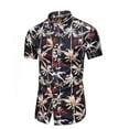 thumbnail image 2 of Palato Mens T Shirts,Men Hawaiian Short Sleeve Beach Stand-up Collar Shirt Printed Summer Casual Button Down Shirts, 2 of 4