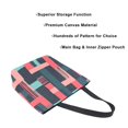thumbnail image 3 of FORMRS Womens Canvas Tote Bag with Zipper Inner Pocket Shoulder Handbag, Pink Geometric, 3 of 7