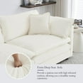 thumbnail image 4 of Modern Oversized L Shaped Modular Sectional Sofa with Ottoman,Chenille Deep Love Seat,Upholstered Cloud Couch for Living Room Bedroom Apartment,White, 4 of 7