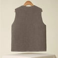 thumbnail image 6 of Htigea Women's Fleece Vest Winter Warm V Neck Sleeveless Outerwear Lightweight Casual Waistcoat with Pocket Khaki XXXXL, 6 of 6