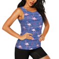 thumbnail image 2 of Logiee Flamingo Print Women's Workout Tank Top, Dry Fit Summer Tank Top,Gym Yoga Workout Sports Tee,Sleeveless Athletic Shirts-Small, 2 of 7