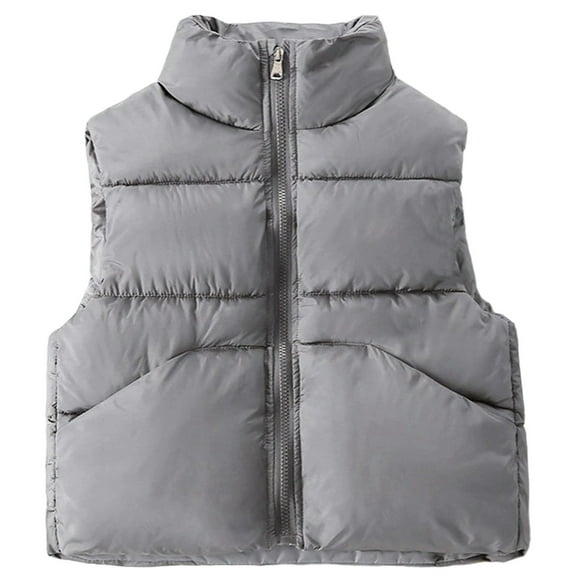 REDARER Boys Down Vest Winter Warm Padded Quilted Sleeveless Jacket with Stand Collar for Children Outdoor Activities,Kids Clothing,Size:4-5 Years