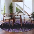 thumbnail image 3 of Round Rug 7Ft Washable Non-Slip, Purple Lavender Circle Area Rugs for Living Room Bedroom, Spring Watercolor Wildflowers Plant Black Indoor Floor Mats Carpet Runner for Home Decor Aesthetic, 3 of 8