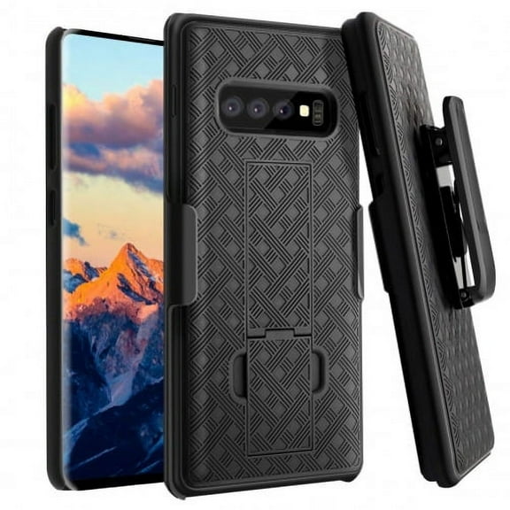 Samsung Galaxy S10 Plus Swivel Holster Case Belt Clip Cover Kickstand Armor Combo