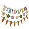 thumbnail image 2 of SSNTSY 3pcs 7.2ft Easter Bunner Easter Bead Garland Easter Tree Garland Rustic Bunny Carrot Flower Banner for Home Shelf Fireplace Wall Mantle Decor, 2 of 8