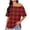 Red, variant on YUGYXL Women's Off Shoulder Shirt Fashion Plaid Short Sleeve Crewneck Tee Shirts Spring Loose Comfort Casual Tops Light Blue S