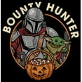 thumbnail image 2 of Boy's Star Wars: The Mandalorian Halloween Candy Bounty Hunter Din Djarin and Grogu  Graphic Tee Black Large, 2 of 5