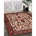 thumbnail image 3 of Ahgly Company Machine Washable Indoor Square Traditional Saffron Red Area Rugs, 4' Square, 3 of 7