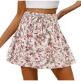 thumbnail image 1 of Puntoco Pantalones cortos deportivos para mujer, pantalones cortos plisados con cintura alta informales de verano para mujer, 1 of 4