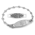 thumbnail image 1 of MedicEngraved Stainless Steel Custom Medical Alert Bracelet - 5mm Heart Link, 1 of 7