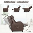 thumbnail image 6 of Costway Spring PU leather for Home Theater Adjustable Recliners with Padded Seat, Brown, 6 of 8