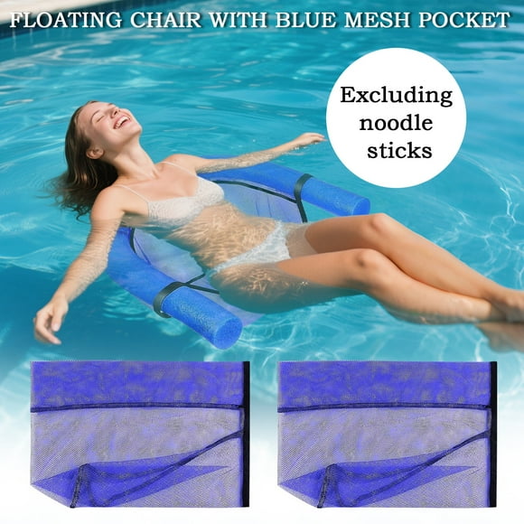 LYTRYCAMEV Oversized Pool Noodle Chair(2 Pack) - Extended Bottom for More Stability, Pool Float Chair for Adults Kids, Sling Mesh Chair for Swimming Water Relax (Noodle Not Included),2pc