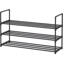 3-Tier Shoe Rack，Metal Shoe Organizer for Closet, Entryway & Garage，Space Saving and Easy to assemble, Black