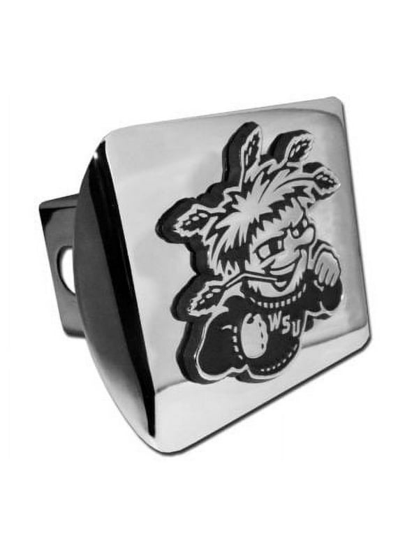 Elektroplate Officially Licensed Wichita State Shiny Silver Chrome Metal Automotive Hitch Cover