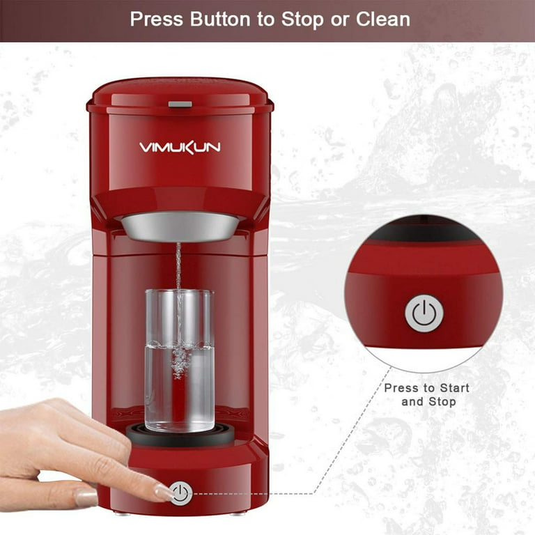 Edendirect Rebin One Cup Wine Red Single Serce Coffee Maker for Capsule, K- Cup Pod, Reusable Filter with Automatic Shut-Off HJRY23040104 - The Home  Depot
