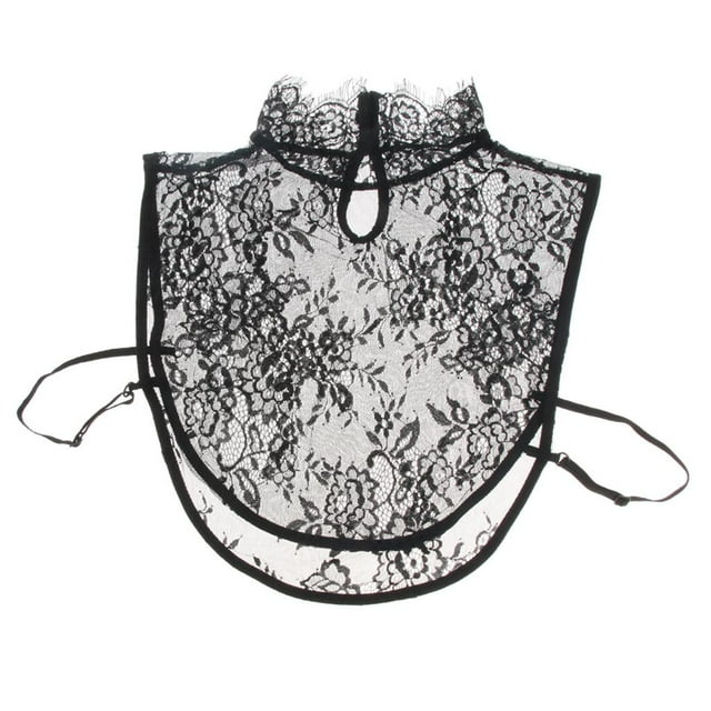 Moda extraíble para niñas, cuello falso , colres de encaje falso, decoración de ropa Negro Macarena Camisa falsa de señora camisa de encaje