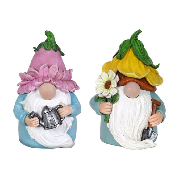 Estatua de jardín Exhart de gnomo multicolor, resina, 19 cm, paquete de 4