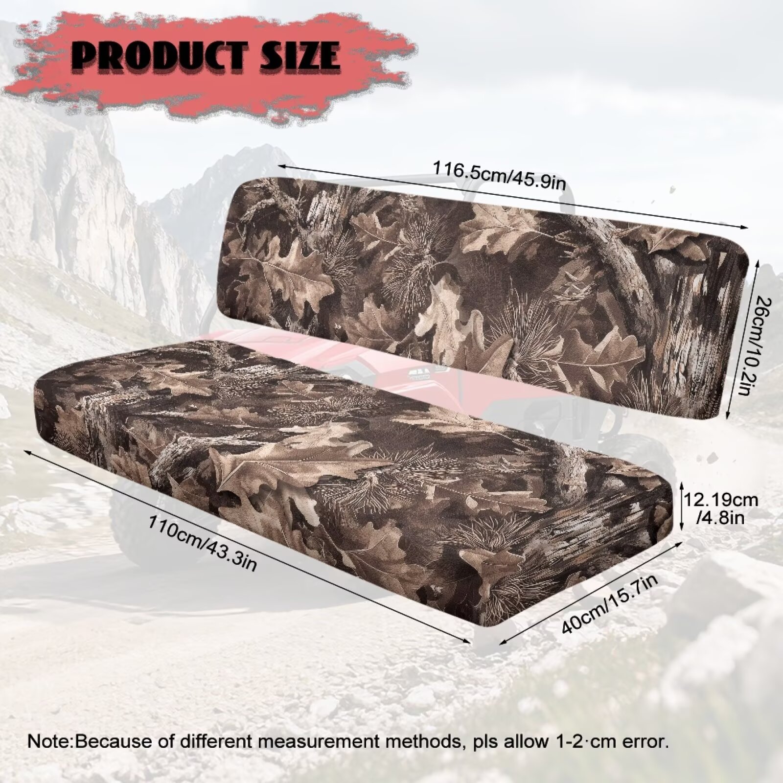 Uorisanigo Mule Seat Cover for Kawasaki Mule 3010 Diesel 4x4 2003-2008, Anti-Slip & Tear-Resistant Camo Hunting Print UTV Bench Seat Cover Set UTV Accessories for Women Men