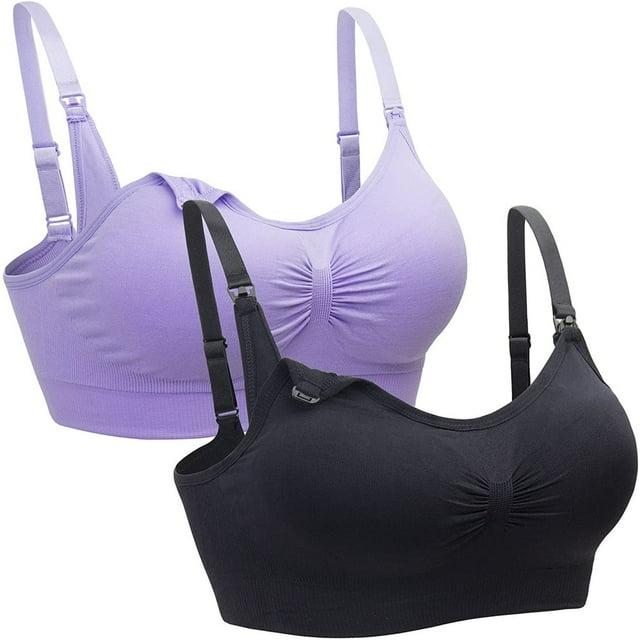 Lot de 2 Soutien-Gorge d'Allaitement Soutien-Gorge Sans Armatures Soutien-Gorge de Sommeil pour Femmes Soutien-Gorge de Maternité Soutien-Gorge d'Allaitement