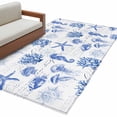 thumbnail image 2 of 3'x5' Area Rugs, Blue Coastal Indoor Outdoor Area Rug for Living Room Bedroom, Ocean Nautical Coral Seahorse Starfish Washable Bathroom Rugs Kitchen Floor Carpet Mats Home Decor Aesthetic, 2 of 8