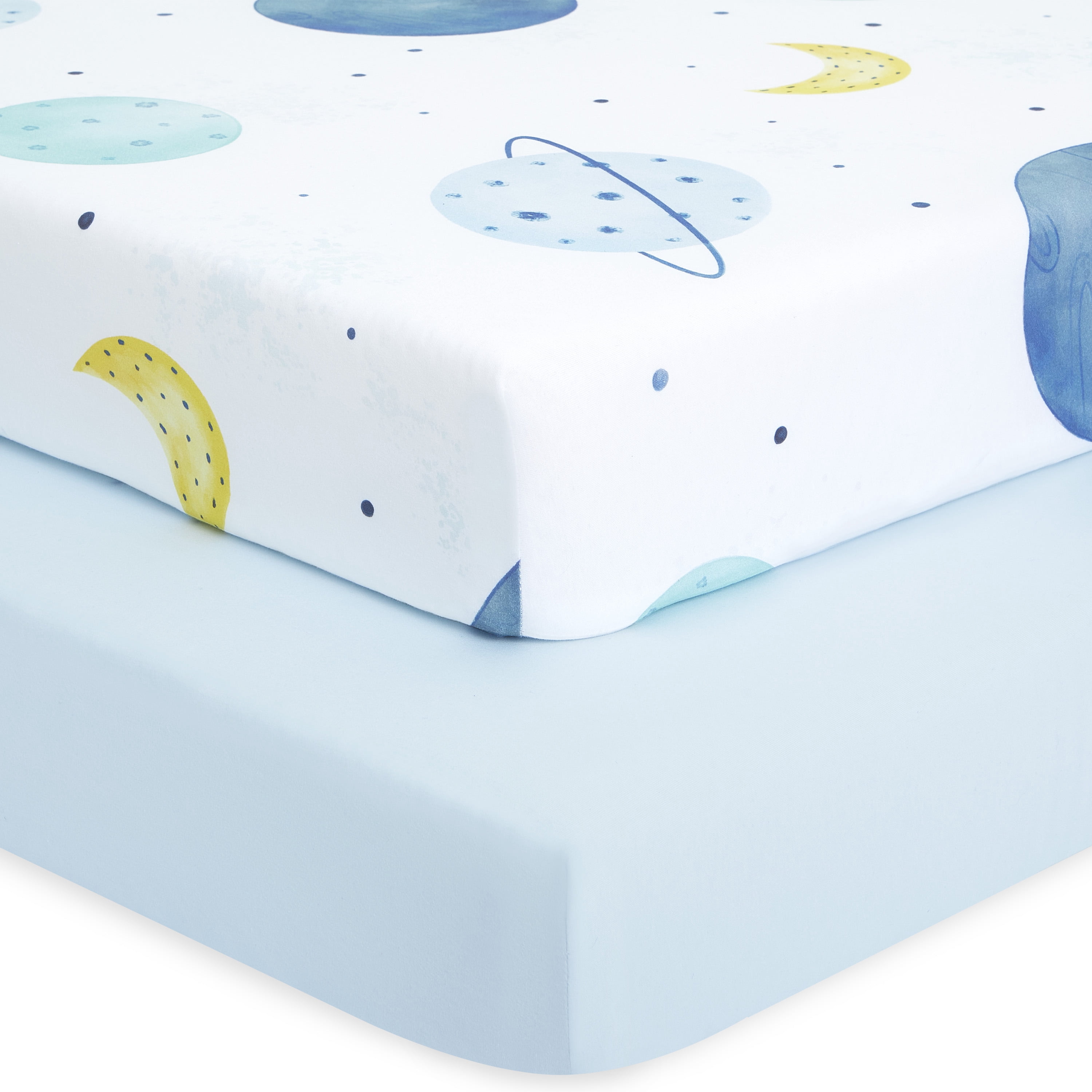Evolur Space Adventure Collection ( 2pc Sheet Set ), Arctic Blue & Space Print