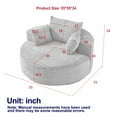 thumbnail image 2 of Miekor Furniture 55"L Corduroy Sponge single sofa,No Assembly Required,Fluffy Modern Sleeper Chair for Living room, Bedroom, Lounge and Projection Room(Not a swivel chair.) 83973, 2 of 12