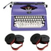 Royal 79119Q Classic Manual Typewriter (Purple) and 2 Pack 7331525 Black/Red Nylon Ribbon