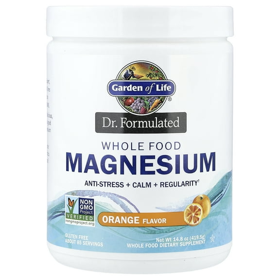 Garden of Life - Dr. Formulated Whole Food Magnesium Drink Powder Orange - 14.8 oz.