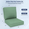 thumbnail image 6 of Feishominoo 23" x 24" x 4" Outdoor Back and Seat Cushions Set of 5, 10-Piece Replacement Deep Seating Cushions for Patio Furniture, Green, 6 of 6
