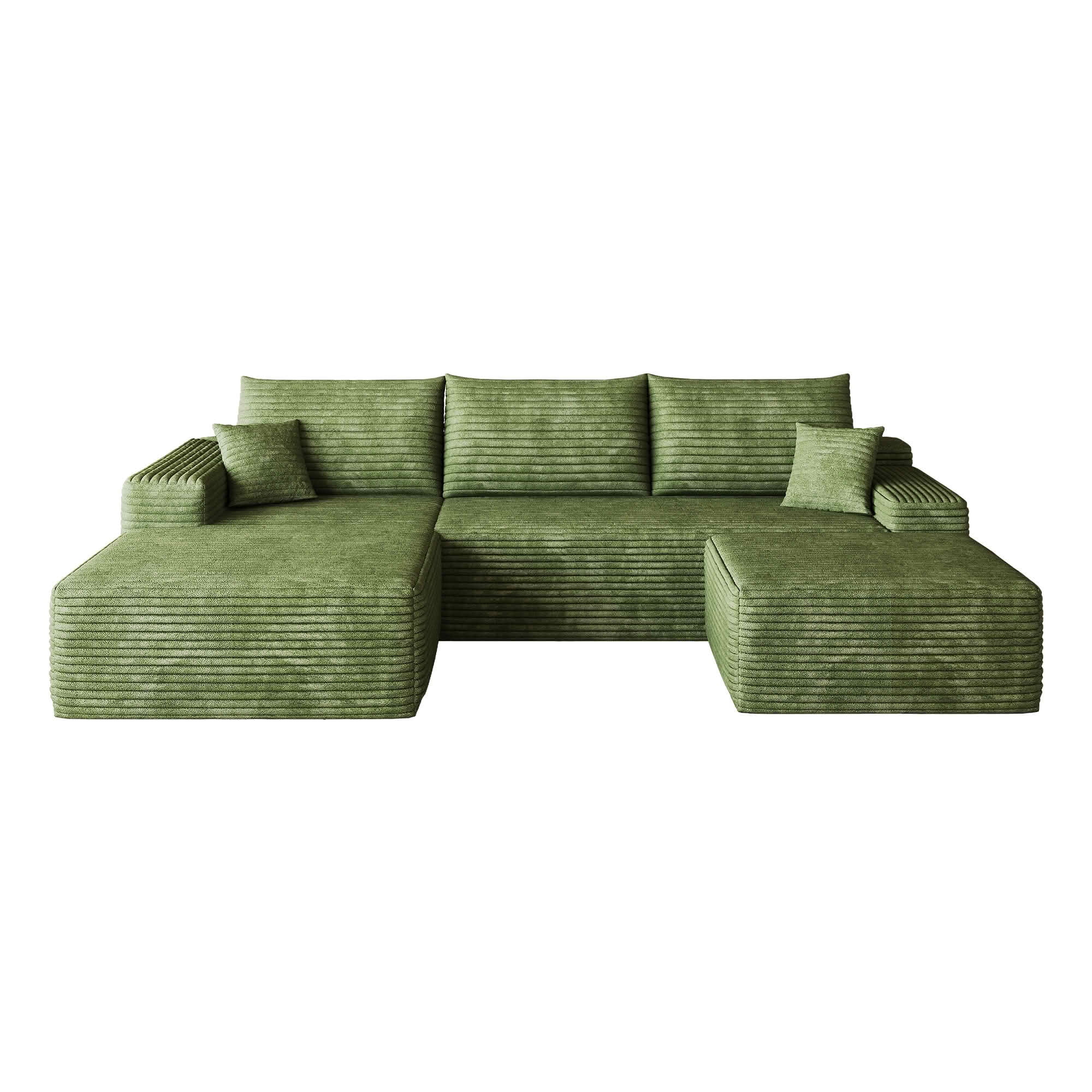MAYEERTY 107 Inch L‑Shape Cloud Sectional Couch with Chaise, Modern Modular Deep‑Seat Sofa, Plush Corduroy Upholstered Couch, No Assembly Required for Living Room Bedroom Apartment