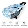 thumbnail image 5 of Full Print Chest Bag 8×15in Outer Large Bag On Both Sides Of Mesh Bag Inside Pocket Design Sponge Pad Shoulder Strap LightSkyBlue Moroccan Trellis Hand-drawn Sketch_2, 5 of 8