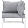 thumbnail image 4 of Modern Urban Contemporary 8 pcs Outdoor Patio Sectional Sofa Set, White Grey Fabric Steel, 4 of 9