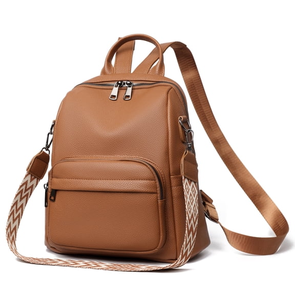 GOIACII Leather Backpack for Women Cute Small Backpack, Light Weight Fashion for Work Travel Daily Backpack