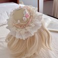 thumbnail image 4 of RUISINERY Elegant White Organza Fascinator Hat Clip Fashion Accessory for Weddings and Special Event with Lace Trims Designs, 4 of 6
