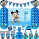 thumbnail image 2 of Suministros para fiestas temáticas de Mickey Mouse azul de Disney, fondo de cumpleaños para niñas, decoración, vaso, plato, cuchillo, tenedor, cuchara, cubiertos desechables, 2 of 5