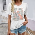 thumbnail image 1 of T-Shirts Stylés pour Femmes, Manches Courtes Décontractées, Col Rond, Haut avec Imprimé Unique pour le Quotidien et la Tenue, 1 of 3