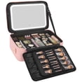 thumbnail image 1 of Bolsa de maquillaje Relavel con espejo LED de 41,15 cm, color rosa profesional, 1 of 8