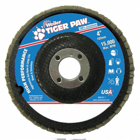 UPC: 0012382511050 | Weiler Fiber Disc 4 in Dia 5/8in Arbor 60 Grit 98825
