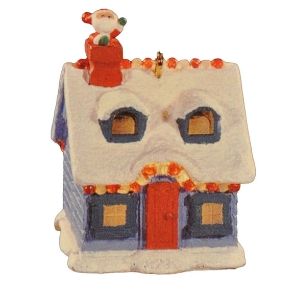 1995 Santa's Visit (Miniature) Hallmark Keepsake Christmas Tree Ornament - QXM4047